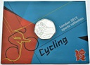 Londyn 2012 Monety Olimpijskie 50 Pensów Kolarstwo