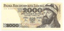 1982 2000 zł, złotych Mieszko I, seria CA