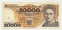 1989 20000 20.000 zł złotych Skłodowska seria AN