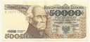 1989 50000 zł złotych Staszic seria K