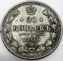 Rosja 20 kopiejek 1909 SREBRO
