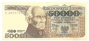 1989 50000 zł złotych Staszic seria K
