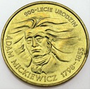 2 zł, złote 1998 Adam Mickiewicz