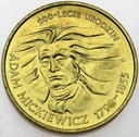2 zł, złote 1998 Adam Mickiewicz