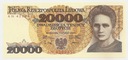 1989 20000 20.000 zł złotych Skłodowska seria AN