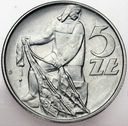 5 zł, pięć złotych z Rybakiem 1973 Rybak
