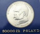 50000 zł złotych 1988 JÓZEF PIŁSUDSKI SREBRO