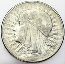 5 zł złotych 1933 Głowa kobiety, Polonia SREBRO