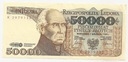 1989 50000 zł złotych Staszic seria K