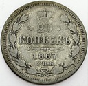 Rosja 20 Kopiejek 1867 SREBRO
