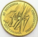 2 zł, złote 1998 Niepodległość