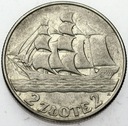 2 zł złote 1936 Żaglowiec Żaglówka SREBRO