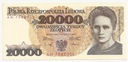 1989 20000 20.000 zł złotych Skłodowska seria AN