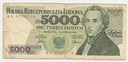 1986 5000 zł złotych Chopin seria BK