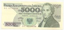 1988 5000 zł złotych Fryderyk Chopin seria DC