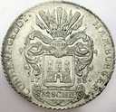 Niemcy, 32 szylingi 1733 Hamburg RZADKA