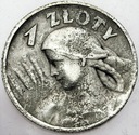 1 zł złoty 1925 Kobieta i kłosy, żniwiarka, kropka