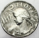 2 zł złote 1925 Kobieta i kłosy, żniwiarka, kropka