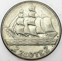2 zł złote 1936 Żaglowiec Żaglówka SREBRO