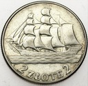 2 zł złote 1936 Żaglowiec Żaglówka SREBRO