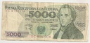 1988 5000 zł złotych Fryderyk Chopin seria DC