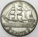 2 zł złote 1936 Żaglowiec Żaglówka Statek SREBRO