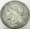 10 zł złotych 1932 Głowa kobiety, babka SREBRO