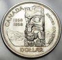 Kanada 1 Dolar 1958 Kolumbia Brytyjska 100 lat