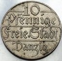 WMG, Wolne Miasto Gdańsk 10 fenigów 1923 ŁADNA