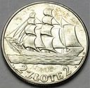 2 zł złote 1936 Żaglowiec Żaglówka ŁADNA (1)