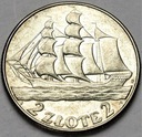 2 zł złote 1936 Żaglowiec Żaglówka ŁADNA (2)
