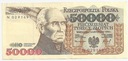 1993 50000 zł złotych Staszic seria N