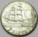 2 zł złote 1936 Żaglowiec Żaglówka Statek