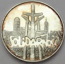 100000 zł złotych 1990 Solidarność TYP A SREBRO