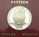 1000 zł złotych 1986 PRÓBA Ag, Sowa RZADKA