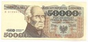 1989 50000 zł złotych Staszic seria B