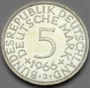 Niemcy 5 Marek Funf Mark 1966 J SREBRO