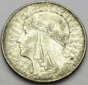 10 zł złotych 1933 Głowa kobiety, babka SREBRO