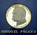 50000 zł złotych 1988 JÓZEF PIŁSUDSKI SREBRO