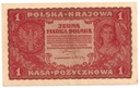 1919 1 Jedna Marka Polska I Serja FR