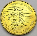 2 zł, złote 1998 Adam Mickiewicz