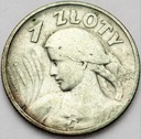 1 zł złoty 1925 Kobieta i kłosy, żniwiarka, kropka