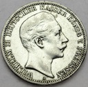 Niemcy 3 Marki Drei Mark 1909 A. Prusy SREBRO