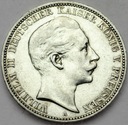 Niemcy 3 Marki Drei Mark 1909 A. Prusy SREBRO
