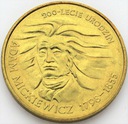 2 zł, złote 1998 Adam Mickiewicz