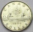 Kanada 1 dolar 1960 Canoe kanu SREBRO